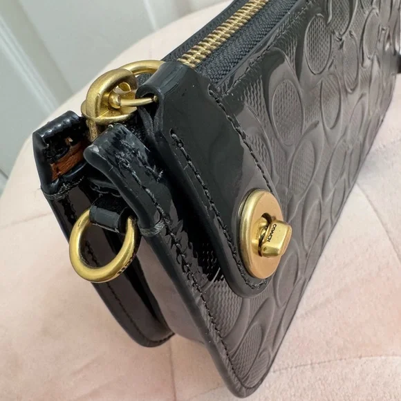 Coach Penn Shoulder Bag Black Patent - Picture 13 of 15